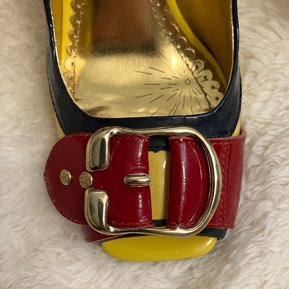 Naughty Monkey Colorful Talks Pumps High Heel Color Block Patent Leather Size 6 - Picture 5 of 15